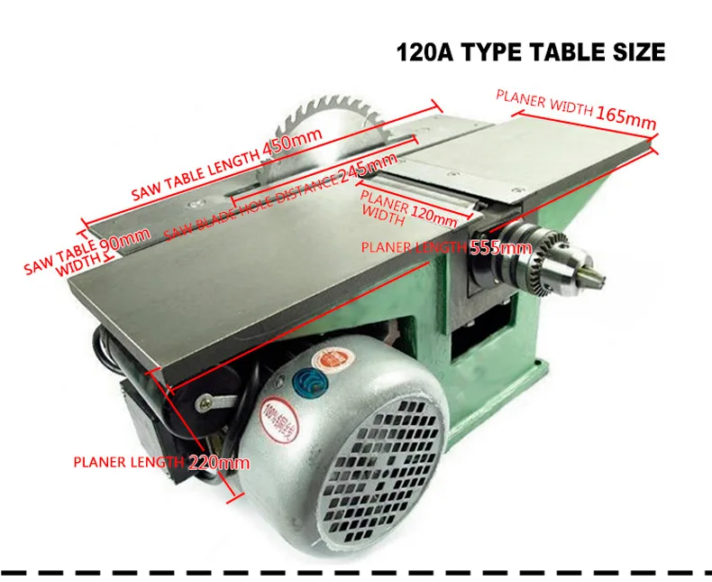 Multifunctional woodworking bench planer Machine tool electric table saw planing Wood Desktop three-in-one | Инструменты