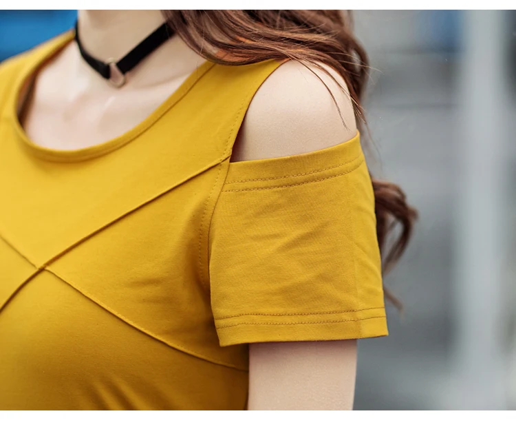 

Plus Size T-Shirts Women Tops Tee Shirt Femme Camisetas mujer 2020 off Shoulder T-shirt Women Casual Summer Sexy t shirts 971B3