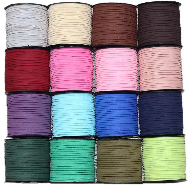 100 метров 3 мм плоский плетеный шнур из искусственной замши Корейская бархатная