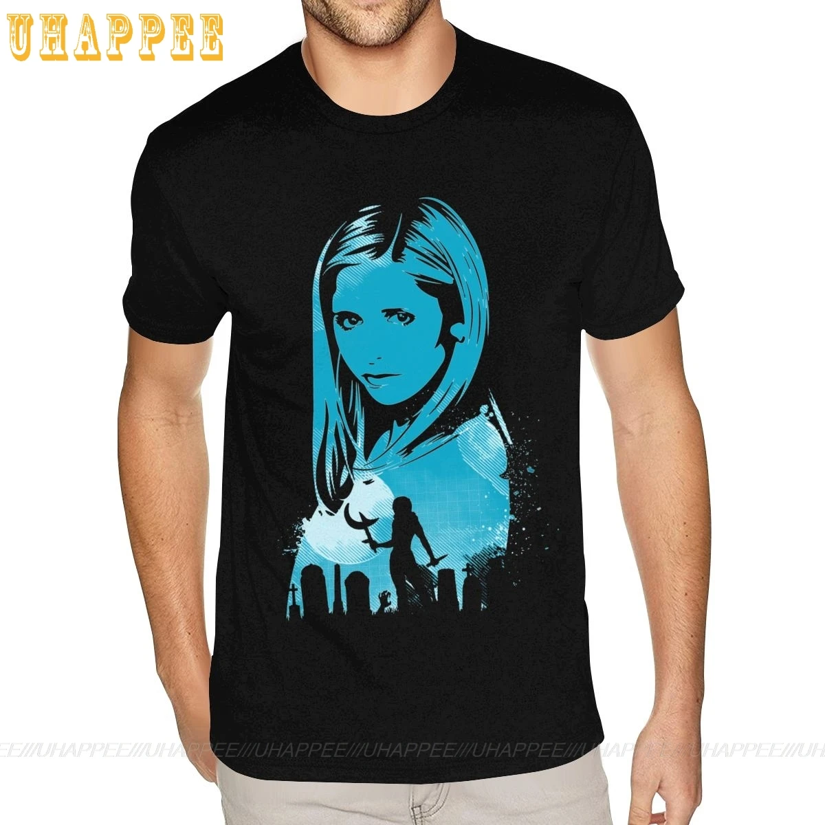 Мужские черные футболки с коротким рукавом Buffy The Vampire Slayer 3XL|Мужские футболки| |