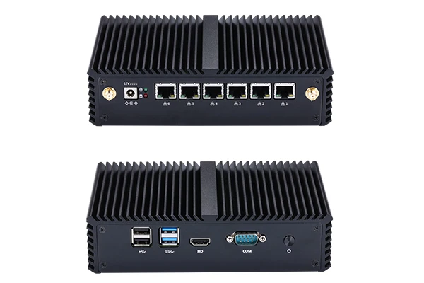 QOTOM pfSense устройство Q500G6 с ядром Skylake i7-6500U процессор Kabylake Core i7-7500U 6 гигабитный NIC безвентиляторный мини-ПК PFSense