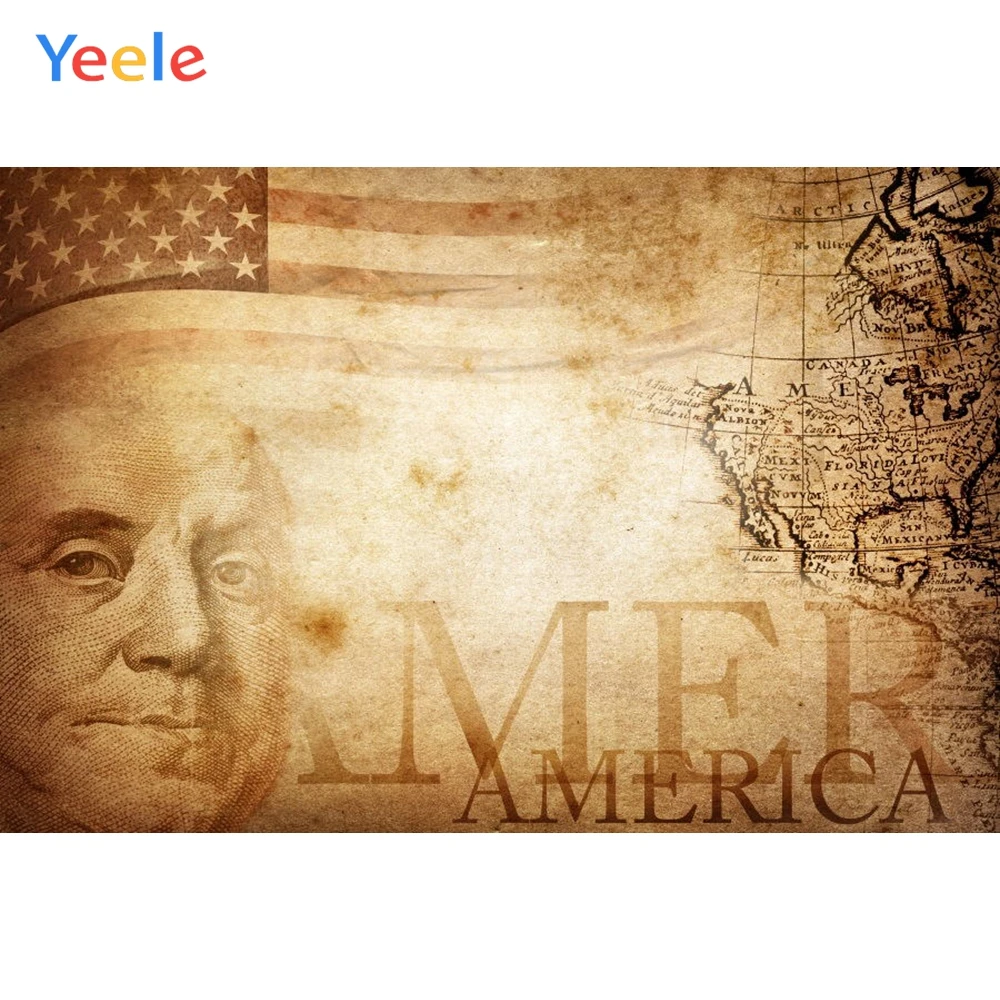 Yeele Америка карта в стиле ретро вечерние портреты украшение виде флага Фотофон