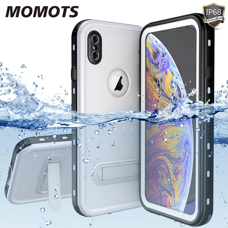 Ударопрочный водонепроницаемый чехол для iPhone XS MAX с подставкой 360 бронированный X