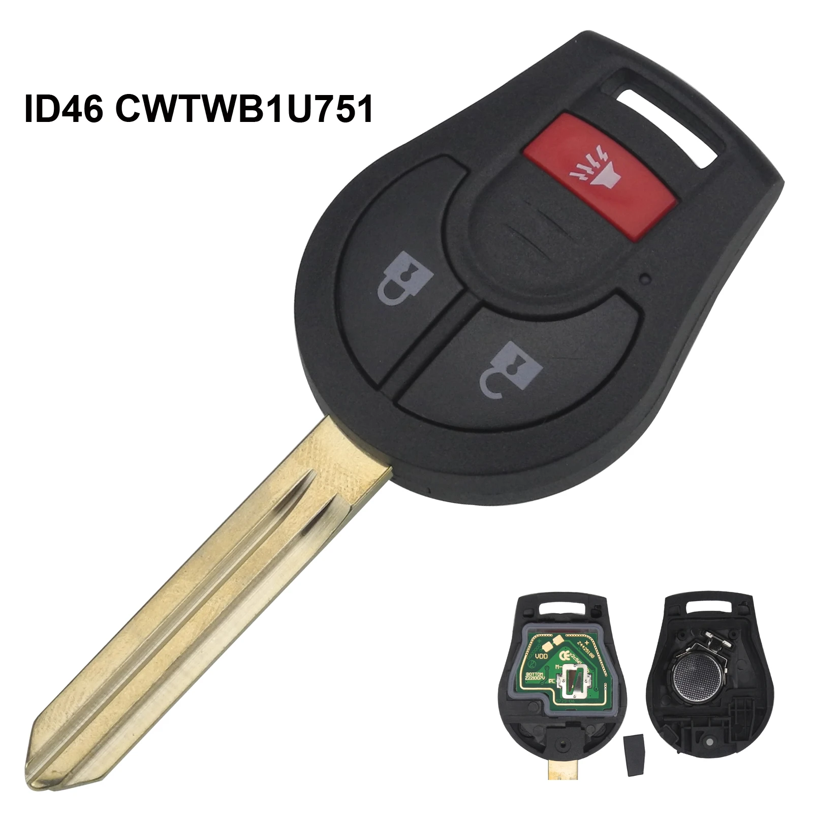 3 Кнопки Jingyuqin 3/4 B ASK 315MHZ дистанционный ключ для Nissan Oem заводской Автозапуск 46 чип брелок передатчик для CWTWB1U751 H0561 - Количество кнопок: 3 Кнопки