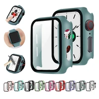glasscase for apple watch series 6 5 4321 se 44mm 40mm accessories on smartwatch iwatch 42mm 38mm bumper screen protectorcover