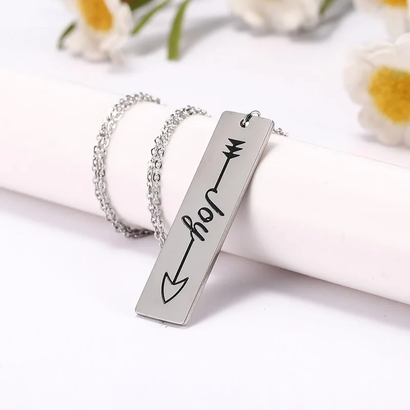 Unift классический Прямоугольный кулон из нержавеющей стали с резьбой вера мечта