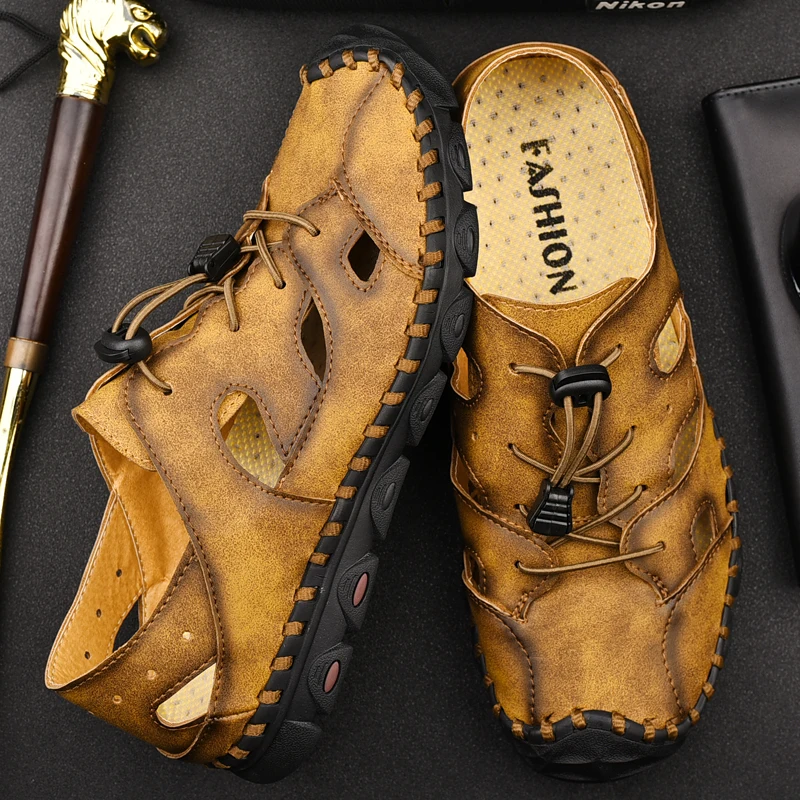 

Mens Sandles Men Sandals Leather Roman Mens Casual Man 2019 Summer Men's Beach Sport Sports Sandal Safety Sandels For