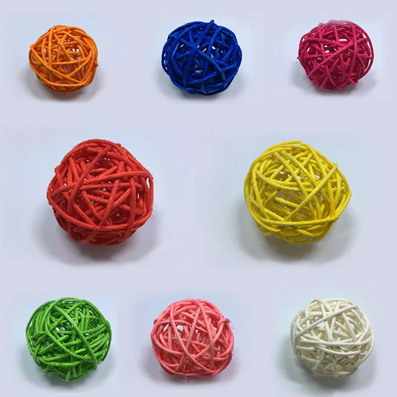 Artificial Straw Balls Round Wedding Party Decoration Birthday Decor Home Garden Supplies 10Pcs Rattan Ball Sepak Takraw | Дом и сад