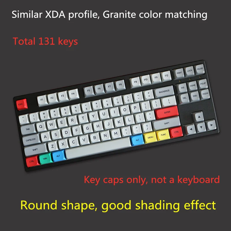 

Granite and 9009 PBT yakma keyboard cover for mechanical keyboard MX switch, XDA profile, retro, gray, white, 1.5mm, 1 set