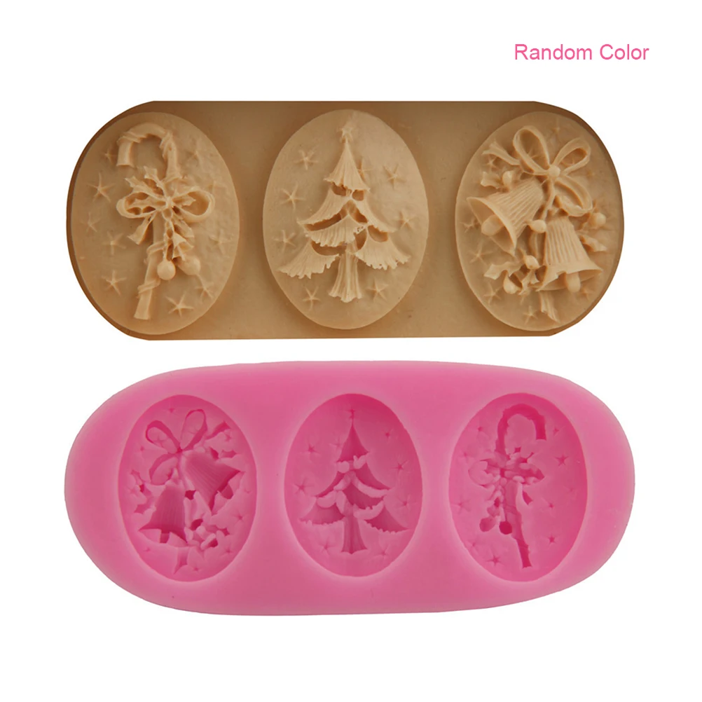 Случайный 3D Колокольчик для елки молд мыла помадки форма украшения торта