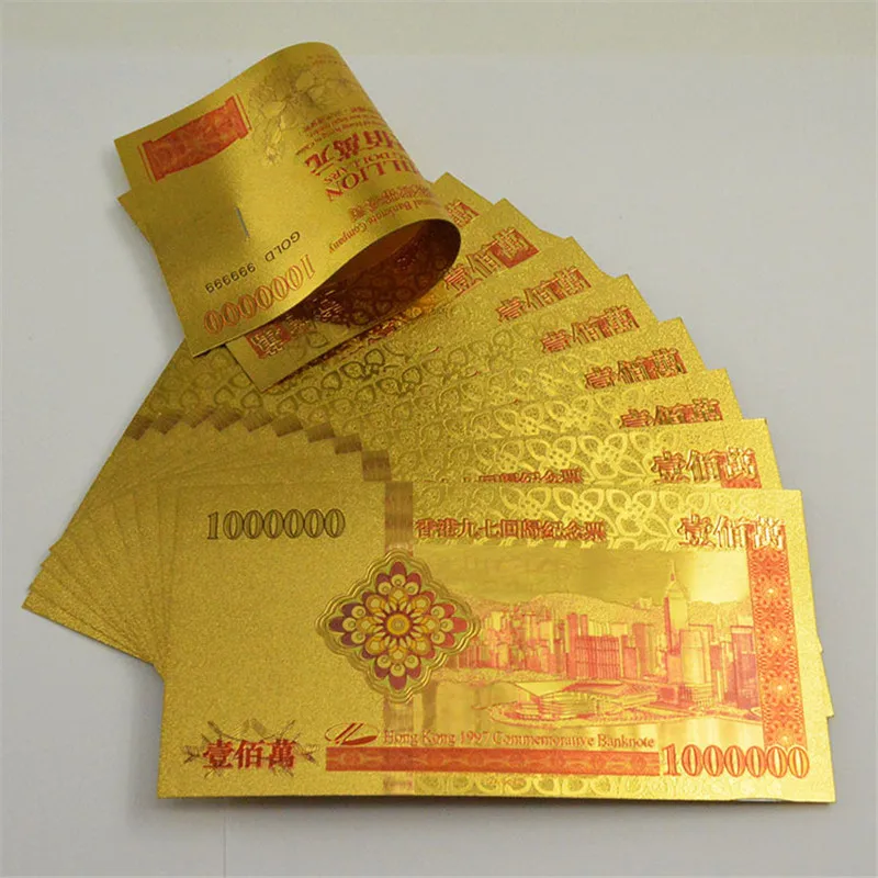 WR Новое поступление китайская Обычная позолоченная банкнота в гонконгском стиле