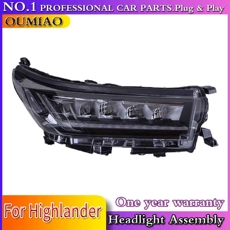 

car accessories 2018 for Toyota Highlander Headlights New Kluger DRL low beam High Beam LED Dynamic turn signal