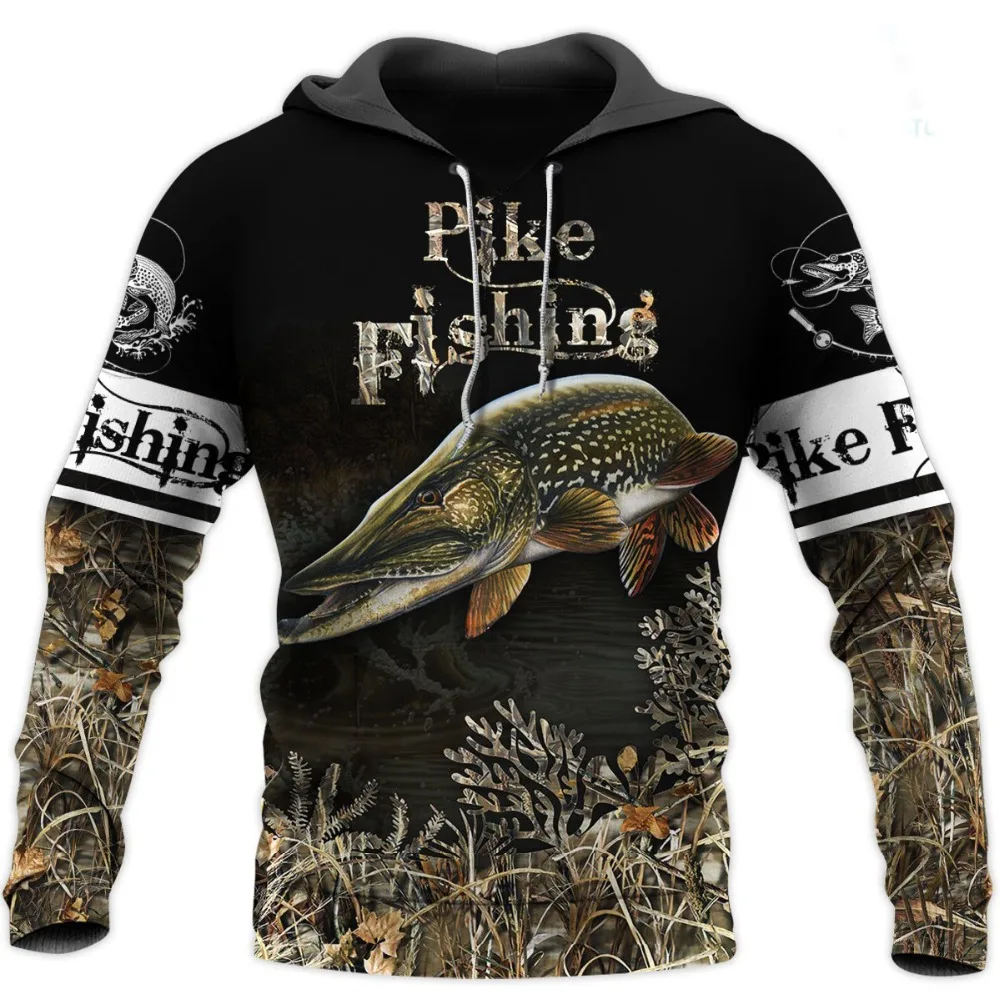 

Pike Fishing 3D All Over Printed Mens Hoodie Harajuku Casual Sweatshirt Unisex Fashion Jacket Tops