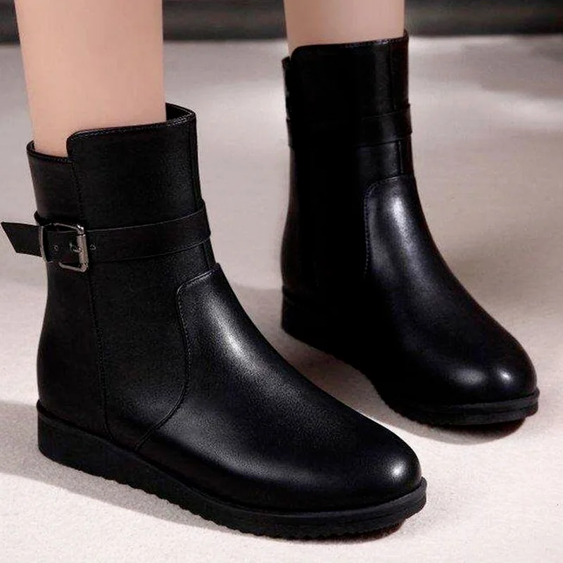 

Модная зимняя обувь, женские ботильоны из 2021 натуральной кожи, Повседневные Удобные теплые женские зимние ботинки, новые женские ботинки на...