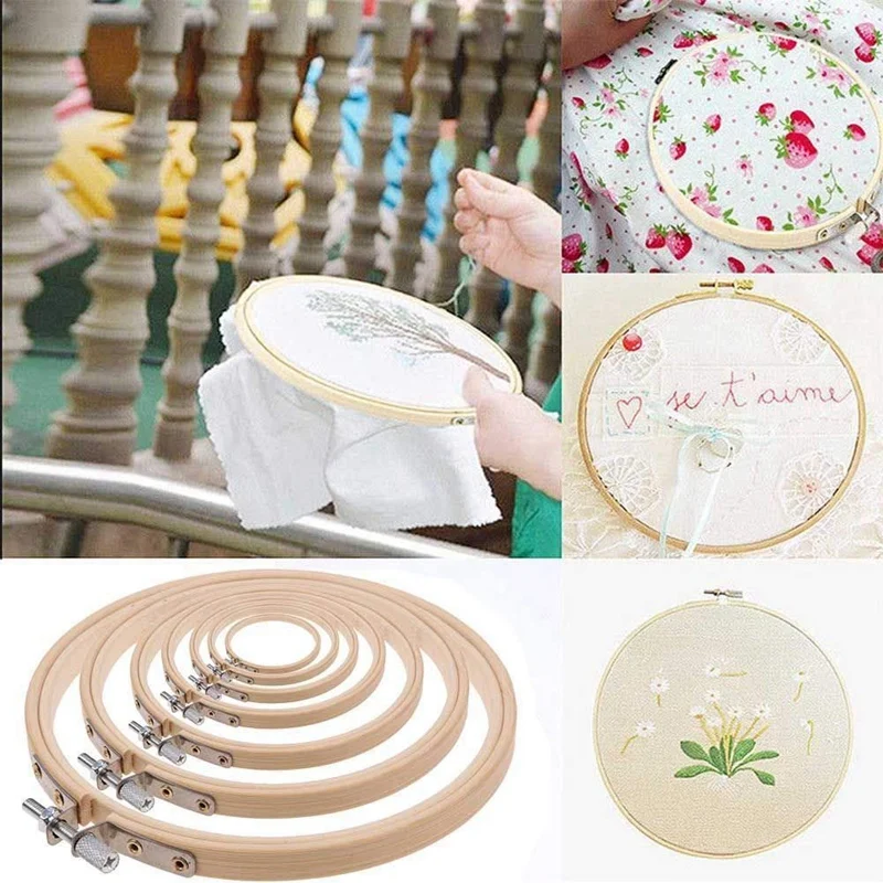 7 шт. бамбуковые круглые вышивальные обручи-кольца для стежков-ручные обручи