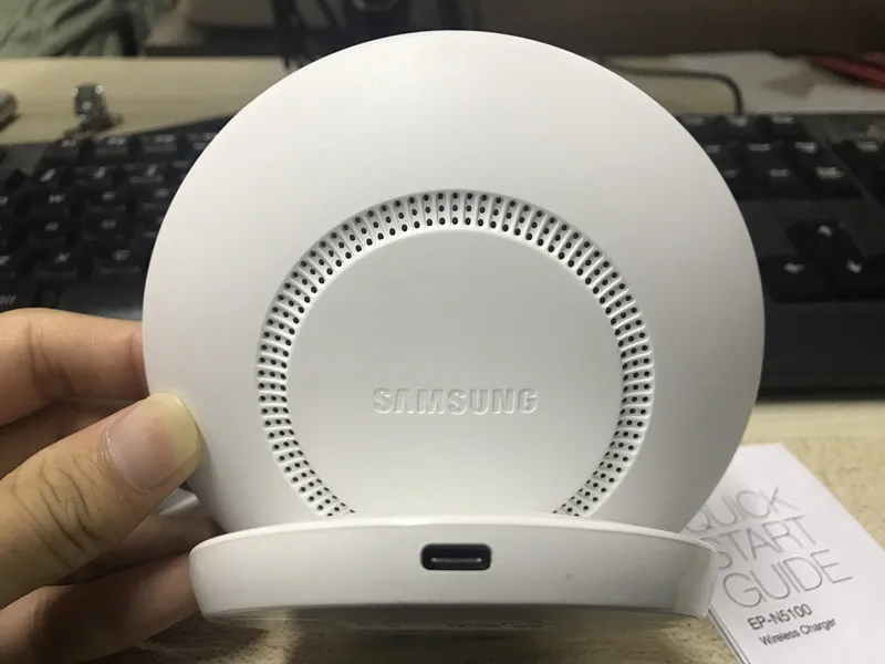 Оригинальное Быстрое беспроводное зарядное устройство samsung Qi Pad для Galaxy S10 S9 S8 Plus S7 Note10 iPhone 8 Plus X/для huawei mate 20pro EP-N5100