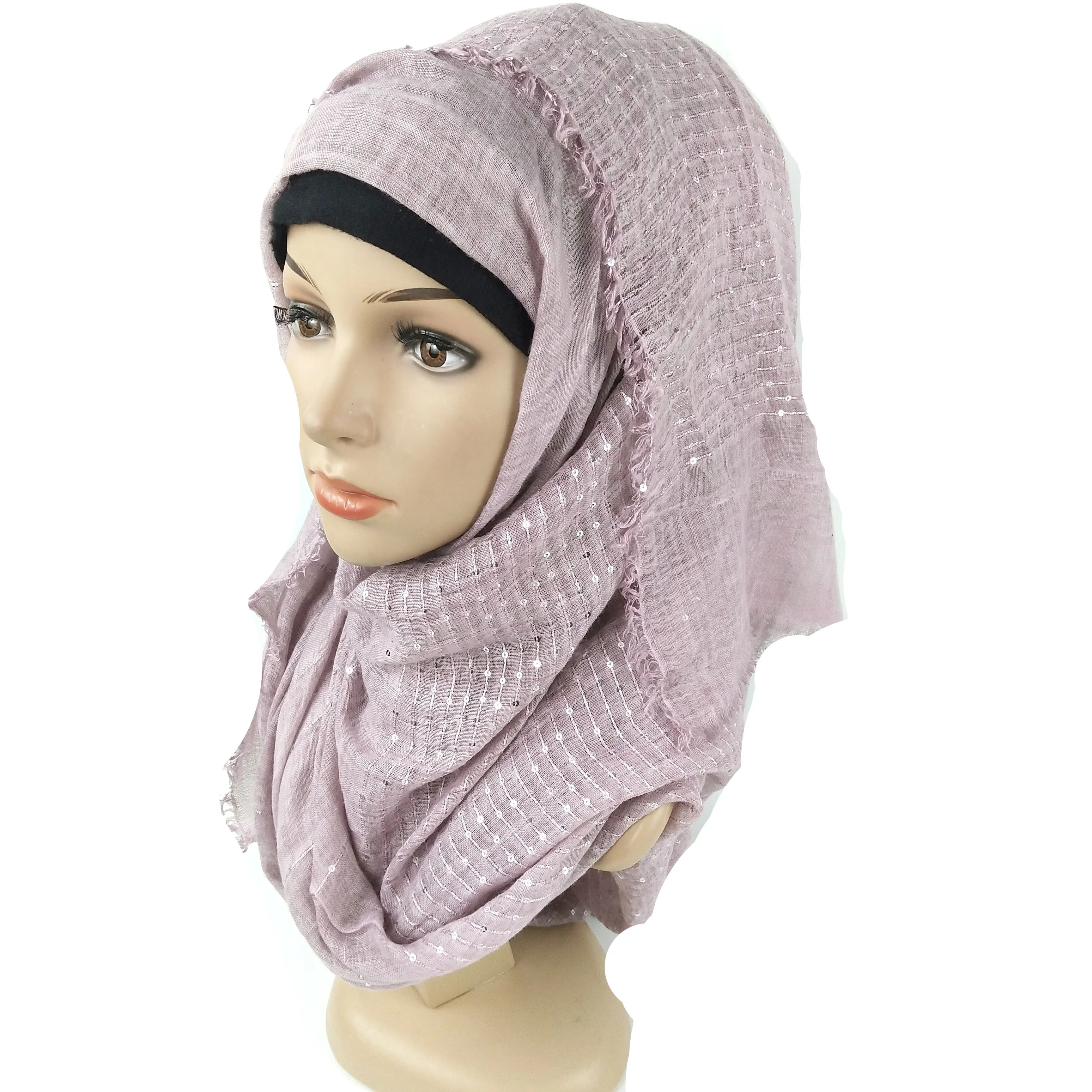 S1 10pcs High quality Crinkled hijab Wrinkle scarf Bubble cotton viscose scarf Crinkle Plain Shawl muslim Head Hijab Scarf