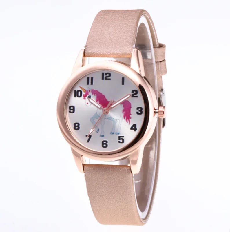 Часы детские наручные с мультяшным единорогом модные классические цифровые