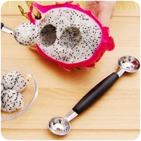 2pcs hot sale melon ball scoop fruit spoon ice cream sorbet kitchen accessories gadgets stainless steel double end cooking tool