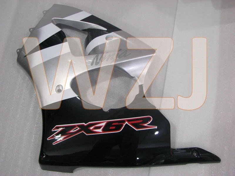 Обтекатели для Kawasaki ZX6r 00 636 2001 серебристый черный обтекатель кузова 2000 - 2002 Abs |