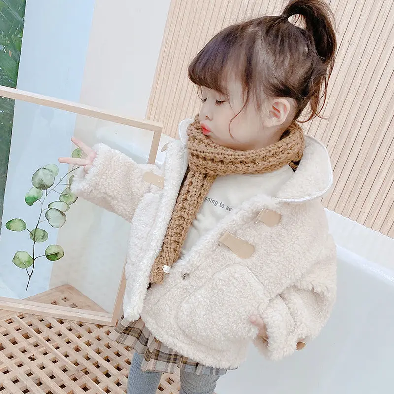 

2020 new spring autumn winter Girls Kids faux fur warm Coat comfortable cute baby Clothes Children Clothing