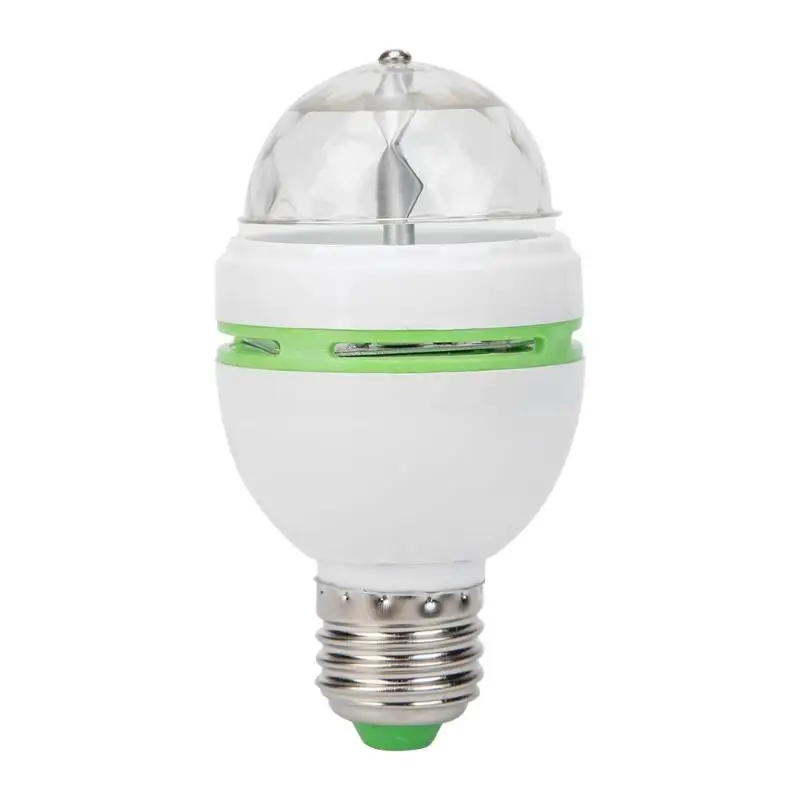 E27 RGB светодиодный светильник 3 Вт вращающийся кристалл маленький магический шар