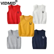 VIDMID/милый детский жилет с героями мультфильмов, свитера, повседневный вязаный жилет для новорожденных, вязаная одежда с мишкой для мальчиков и девочек, жилеты без рукавов, 4112 06