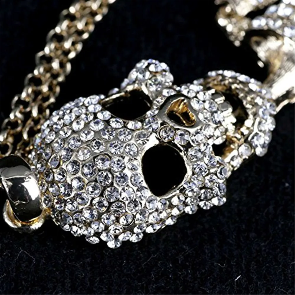 Панк Рок Череп со стразами ожерелье мужское колье Femme Max Colar Masculino Neckless мужские
