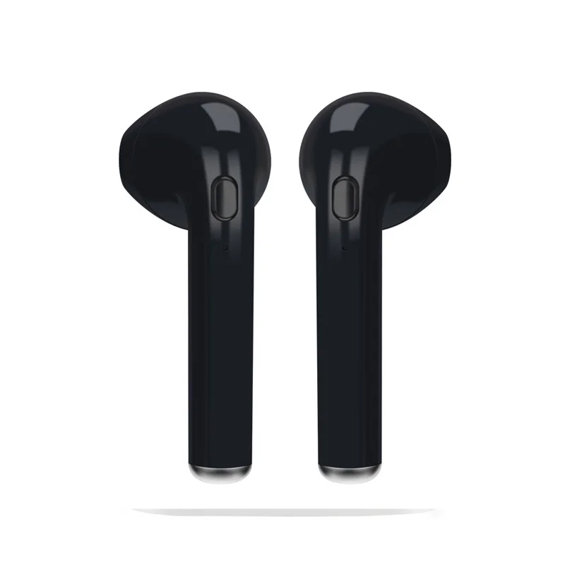 black earphone I7s TWS Bluetooth наушники туры Беспроводная гарнитура стерео беспроводные наушники спортивные наушники с микрофоном для телефонов Xiaomi - Цвет: black earphone