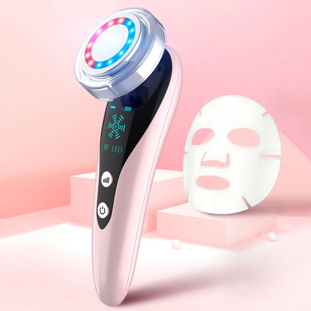 

Rechargeable Electric Facial Cleansing Brush Red Blue Photon Skin Rejuvenation Facial Massager Pore Face Clean Skin Care Device