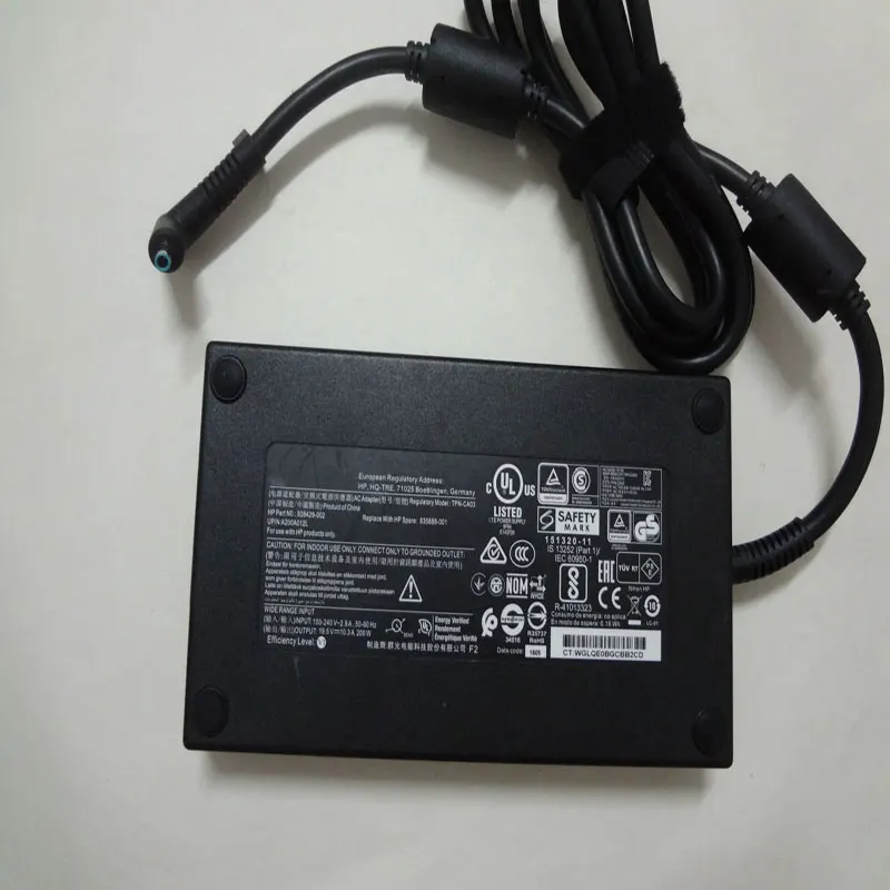 Тонкий 19,5 V 10.3A 200W TPN-CA03 928429-002 835888-002 синий наконечник адаптер переменного тока для HP ZBook 200W TB3 Thunde оригинальное зарядное устройство Puryuan