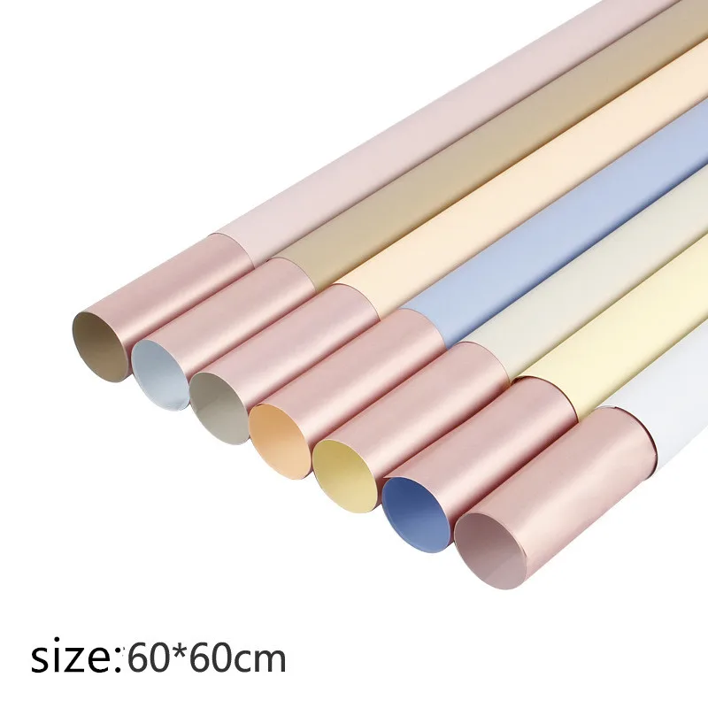 20 шт. двухслойная оберточная бумага для цветов 60*60 см розовое золото