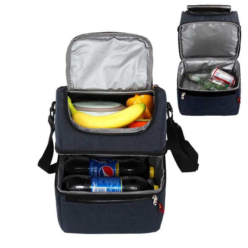 

Double Layer Insulated Thermal Cooler Bag Picnic Food Drink Lunch Box Women Men Bento Fresh Keeping Container Accessories Case