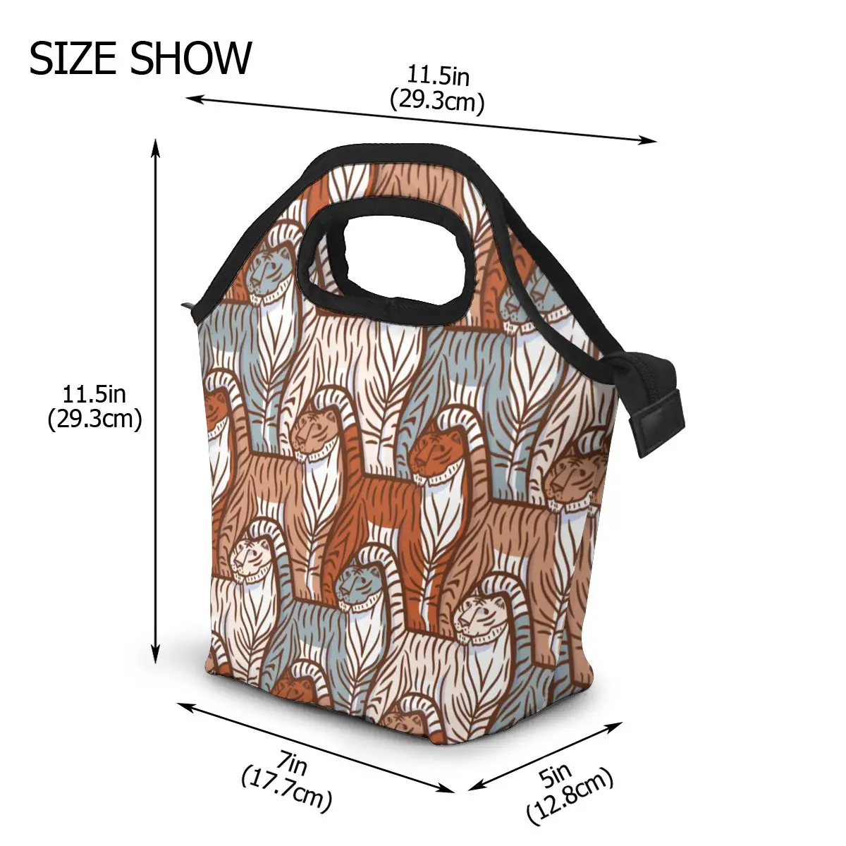 Сумка для ланча с тигром сумки обеда/льда портативная Изолированная коробка еды