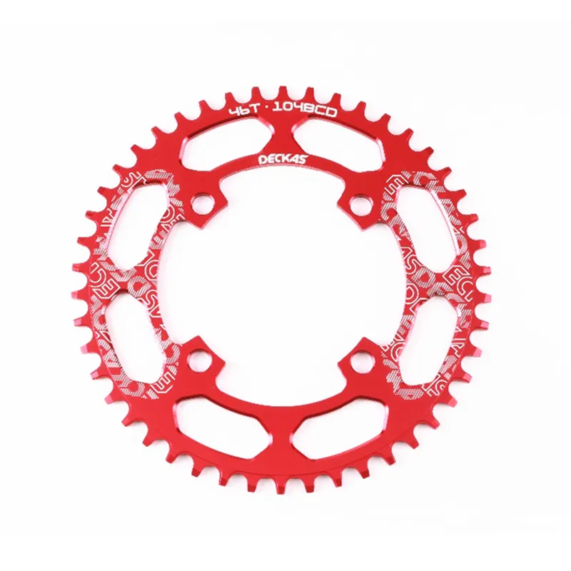 DECKAS круглый 104BCD 40/42/44/46/48/50/52T горный велосипед Звездочка MTB велосипед диаметра окружности болтов(Алюминий узкая широкая цепь из колец цепь BCD 104