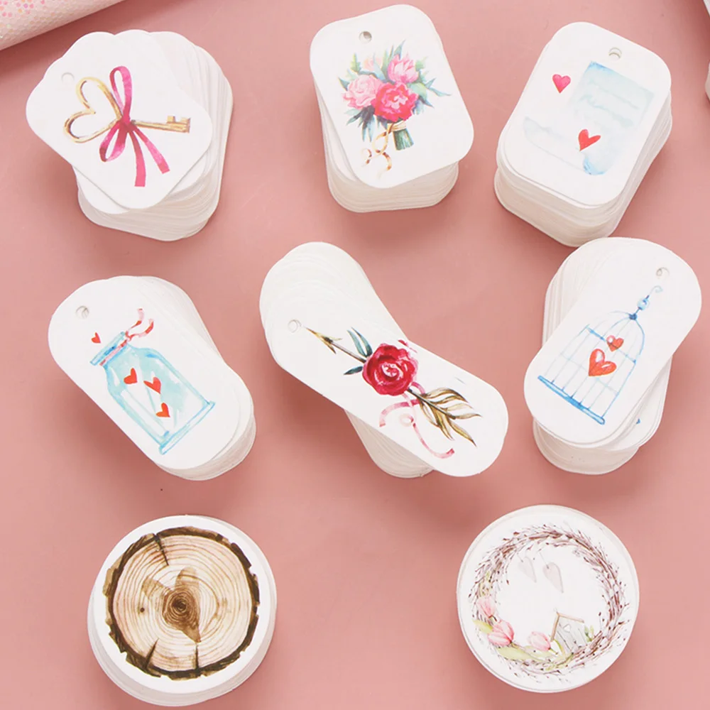 Бумажные бирки для свадьбы Дня Святого Валентина 50 шт./компл. этикетка пеньковая