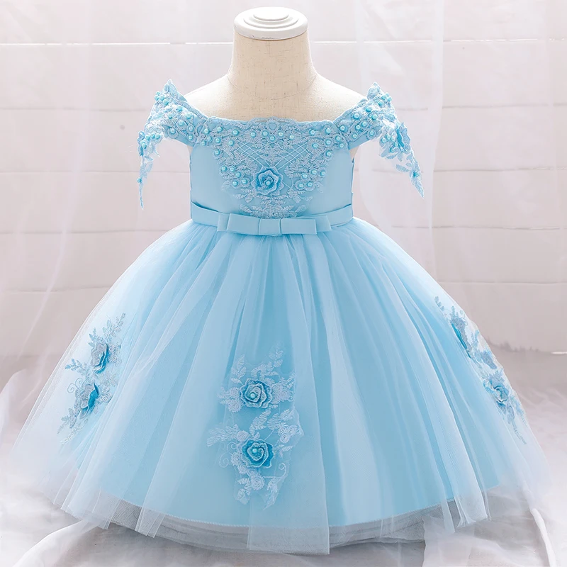 

Christmas Infantil First Birthday Dress Christening For Baby Girl Clothes Voile Princess Dresses Party Flower Gown 1 2 Year