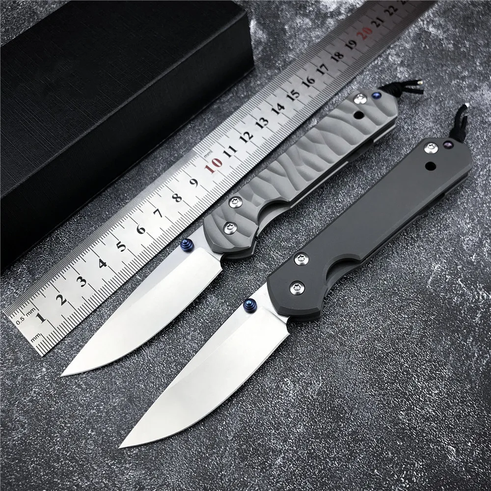 

New Pocket CR Manual Folding D2 Steel Knife Titanium Alloy Handle Outdoor Camping Hunting Fruit Sharp EDC Tactical Multi Tools