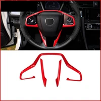 fit for honda civic 10th 2016 2017 2018 2019 2020 abs red steering wheel decor cover trim