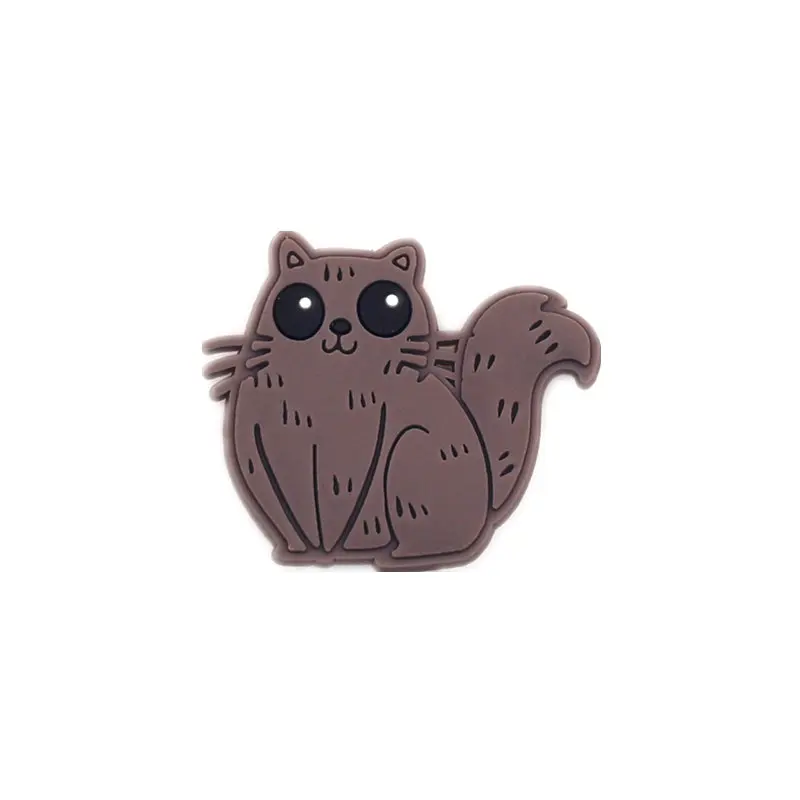 Cat Одна распродажа, 1 шт., аксессуары для обуви, 12 милых животных, модель обуви, украшение для браслета croc jibz, Детские вечерние подарки на Рождество - Цвет: Cat