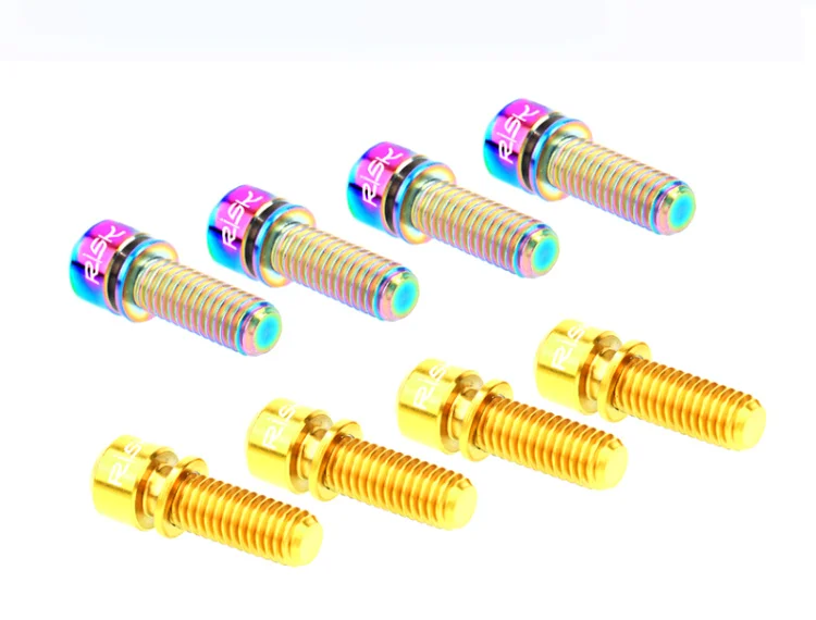 Риск 4 шт. M6x18mm M6x20mm титановый сплав дисковый тормоз горного велосипеда крепежные болты шурупы с шайбой для MTB велосипеда