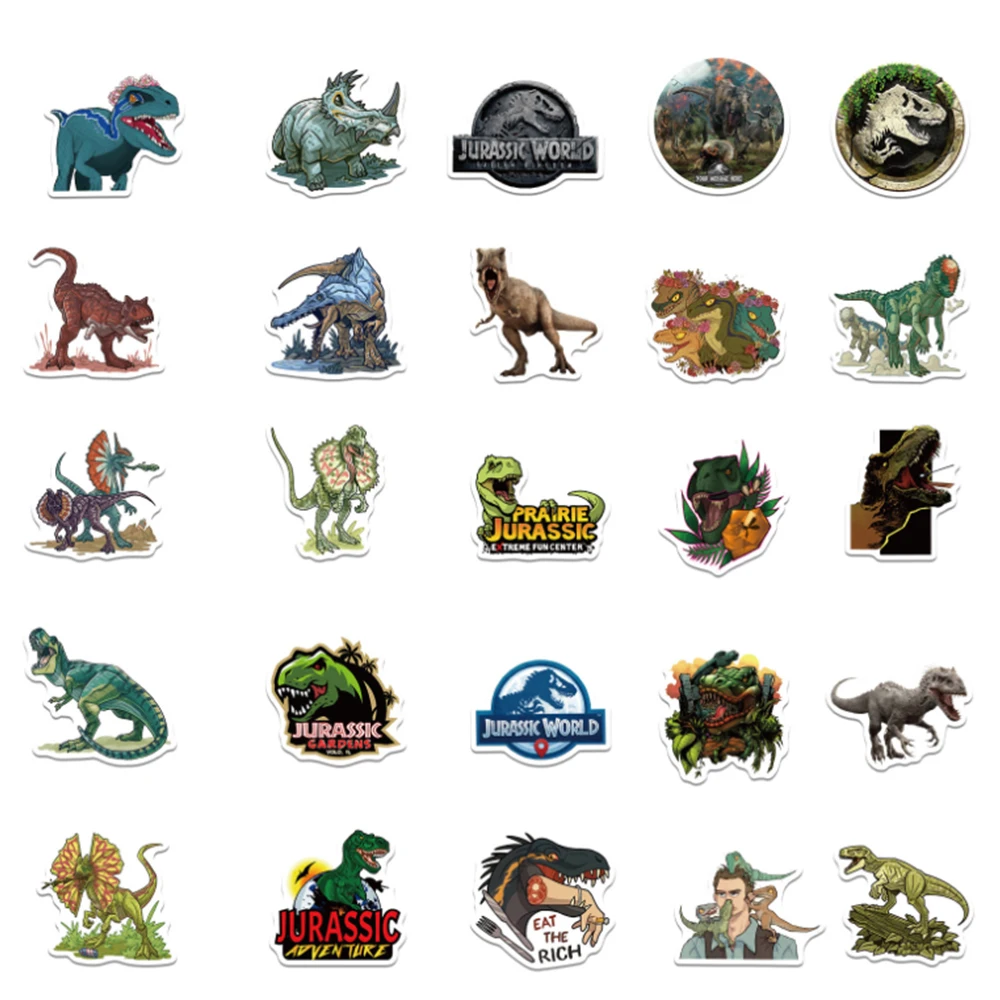 10/30/50PCS Jurassic Park Movie Stickers Dinosaur Animal Science Stickers Boys Toys DIY Cups luggage Skateboard Laptop Stickers