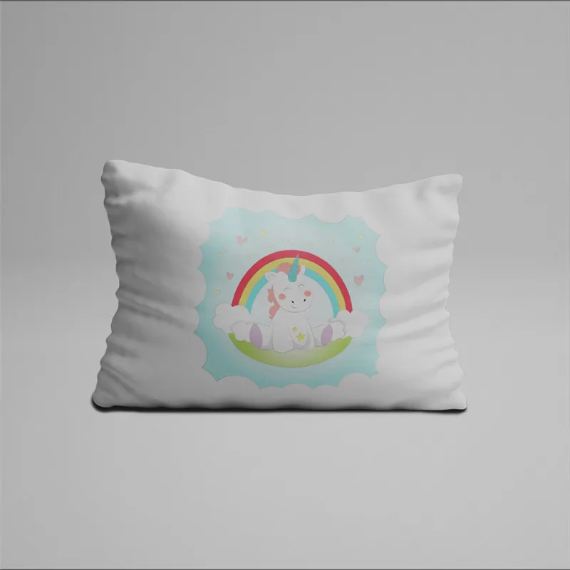 Комплект постельного белья с 3d-изображением радужного мультяшного единорога