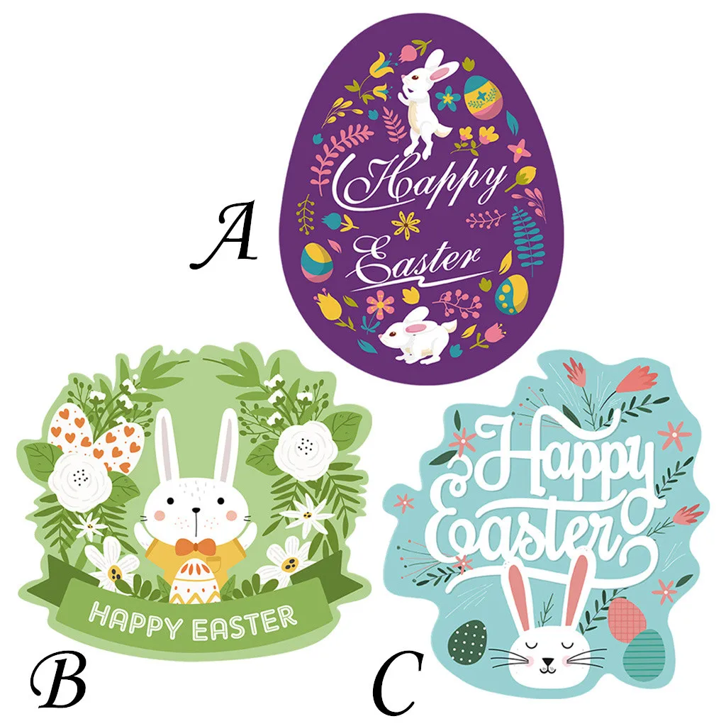 Счастливый Пасхальный стикер на стену кролик виниловая наклейка художественная