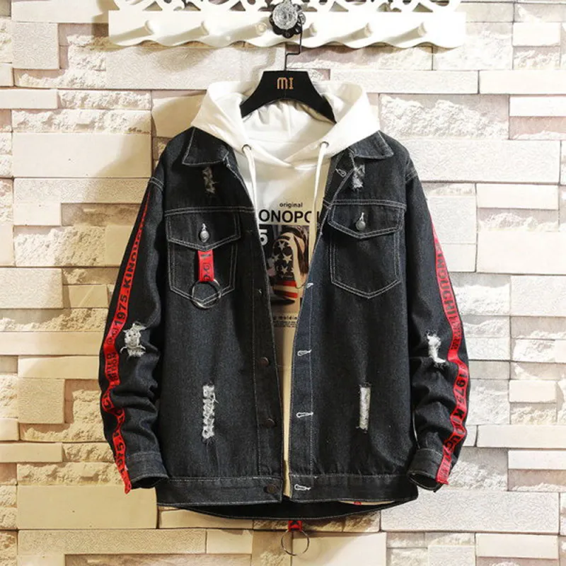 Мужская джинсовая куртка в гонконгском стиле весна 2020 новый корейский тренд