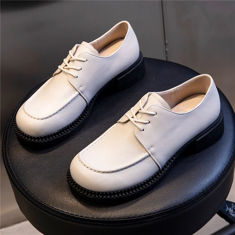 

Leather shoes for women's spring 2021 new thick heel fashion shoes for women's leisure Mary Jane leather shoes for women