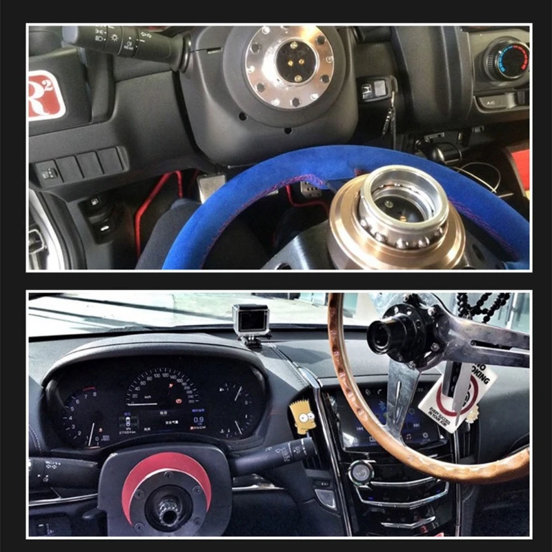 

Universal 6 Hole Steering Wheel Snap off Hub Adapter Auto Quick Release Aluminum Alloy Refit Device Kit