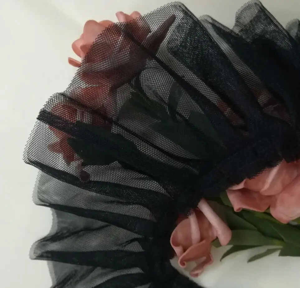 Вышивка плиссированная сетчатая кружевная ткань 9 см сделай сам шитье гипюр