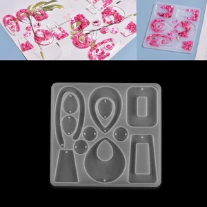 1 шт., серьги-подвески, литые силиконовые формы, поделки для DIY, УФ-смола, эпоксидная высушенная цветок, эпоксидная смола, форма для изготовления ювелирных украшений