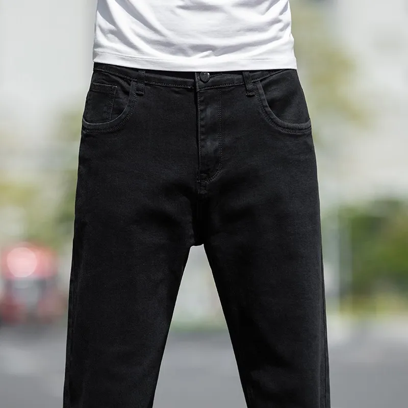 Новинка 2022 мужские черные джинсы деловая мода классический стиль эластичные